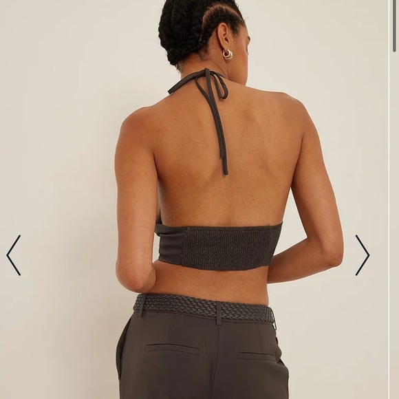 NA-KD Tie Halterneck Cropped Top - Picture 2 of 4